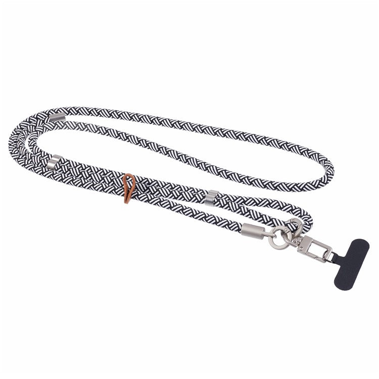 Crossbody Phone Lanyard Adjustable Silver Buckle Nylon Phone Strap with Tether Tab, Total Length: 140cm - Style B