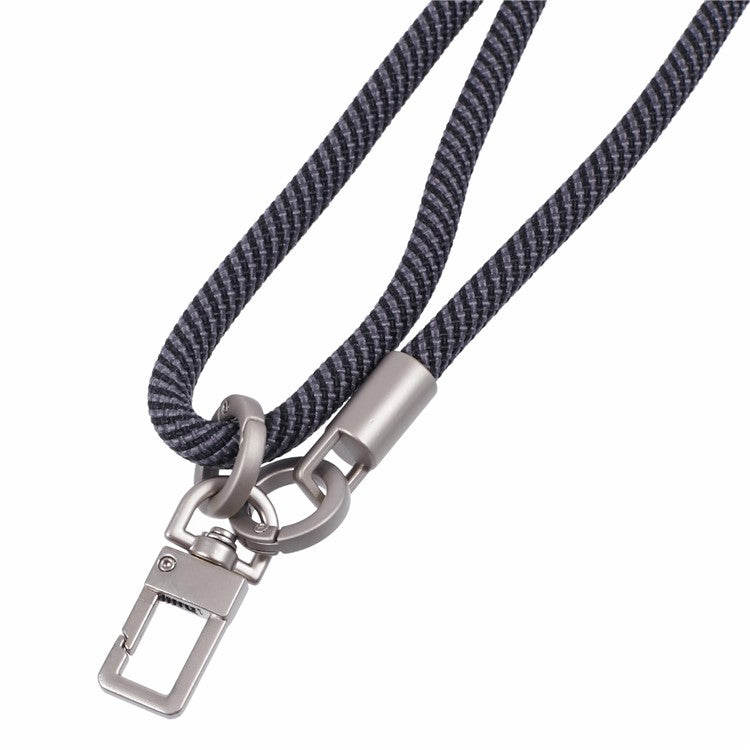 Crossbody Phone Lanyard Adjustable Silver Buckle Nylon Phone Strap with Tether Tab, Total Length: 140cm - Style C