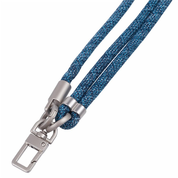 Crossbody Phone Lanyard Adjustable Silver Buckle Nylon Phone Strap with Tether Tab, Total Length: 140cm - Style D