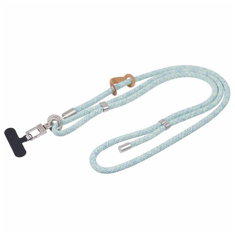 Crossbody Phone Lanyard Adjustable Silver Buckle Nylon Phone Strap with Tether Tab, Total Length: 140cm - Style E