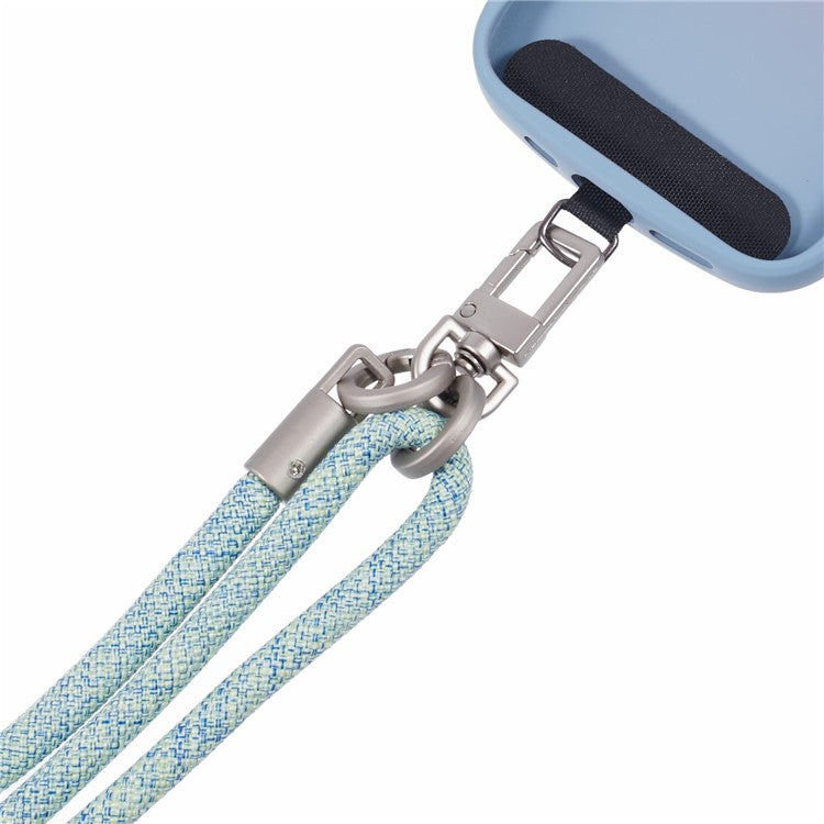 Crossbody Phone Lanyard Adjustable Silver Buckle Nylon Phone Strap with Tether Tab, Total Length: 140cm - Style E