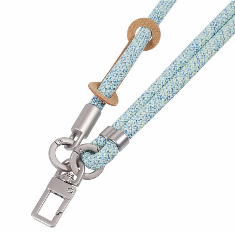 Crossbody Phone Lanyard Adjustable Silver Buckle Nylon Phone Strap with Tether Tab, Total Length: 140cm - Style E