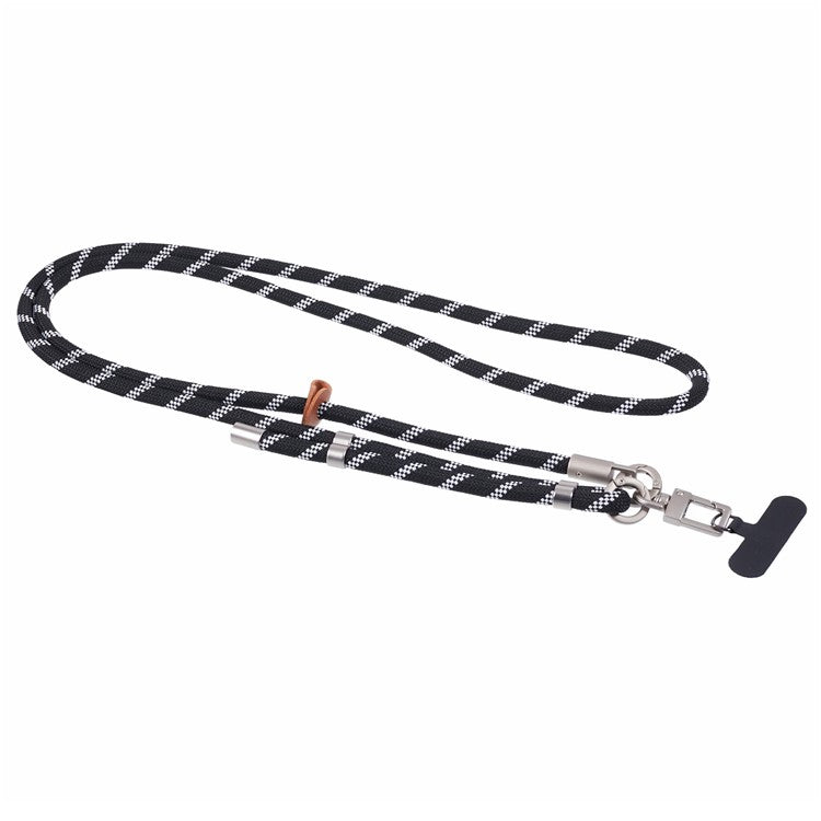 Crossbody Phone Lanyard Adjustable Silver Buckle Nylon Phone Strap with Tether Tab, Total Length: 140cm - Style F