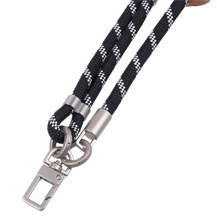 Crossbody Phone Lanyard Adjustable Silver Buckle Nylon Phone Strap with Tether Tab, Total Length: 140cm - Style F