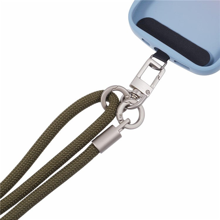 Crossbody Phone Lanyard Adjustable Silver Buckle Nylon Phone Strap with Tether Tab, Total Length: 140cm - Style G