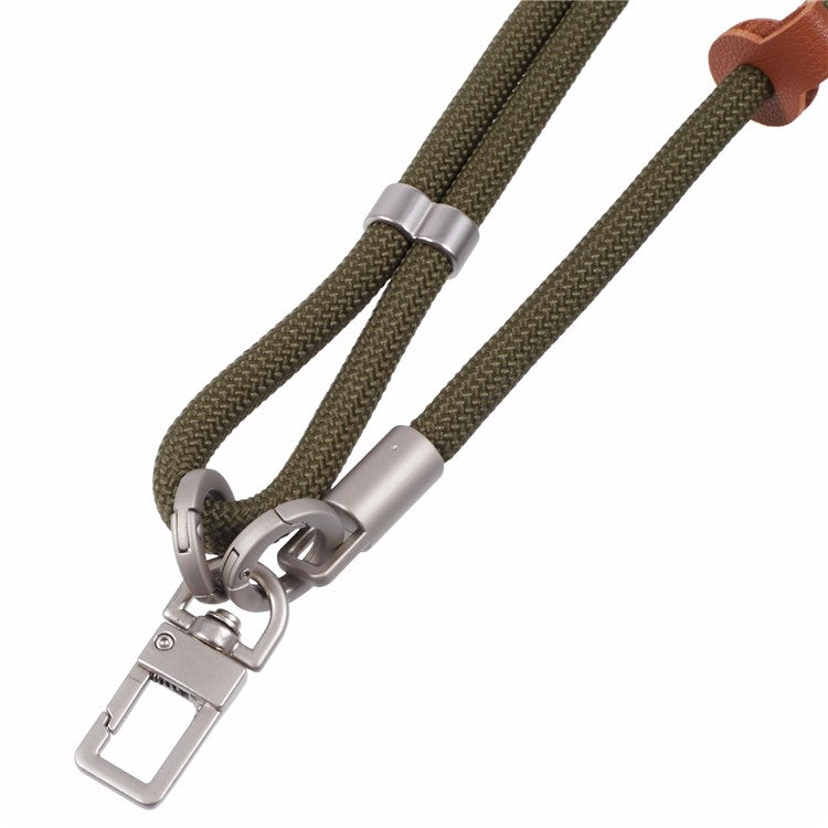 Crossbody Phone Lanyard Adjustable Silver Buckle Nylon Phone Strap with Tether Tab, Total Length: 140cm - Style G