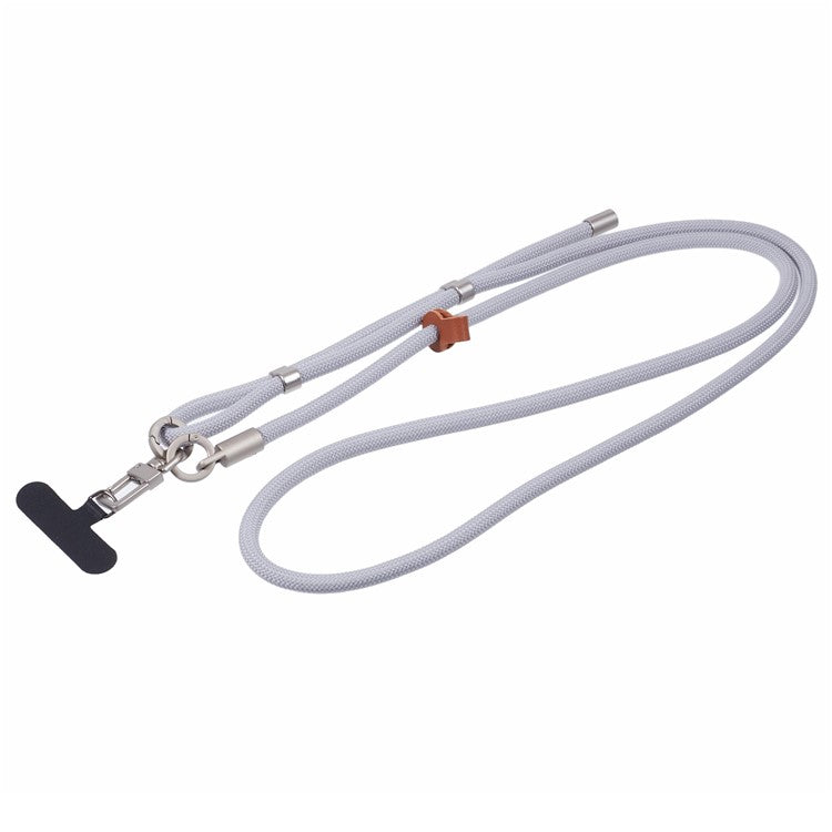 Crossbody Phone Lanyard Adjustable Silver Buckle Nylon Phone Strap with Tether Tab, Total Length: 140cm - Style H