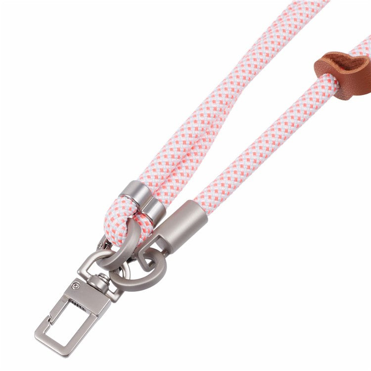 Crossbody Phone Lanyard Adjustable Silver Buckle Nylon Phone Strap with Tether Tab, Total Length: 140cm - Style I