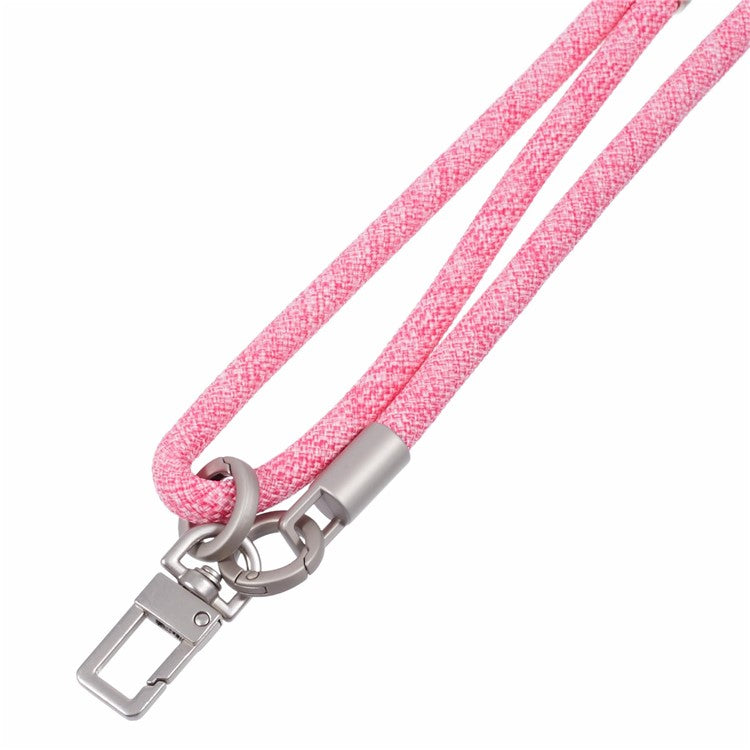 Crossbody Phone Lanyard Adjustable Silver Buckle Nylon Phone Strap with Tether Tab, Total Length: 140cm - Style J