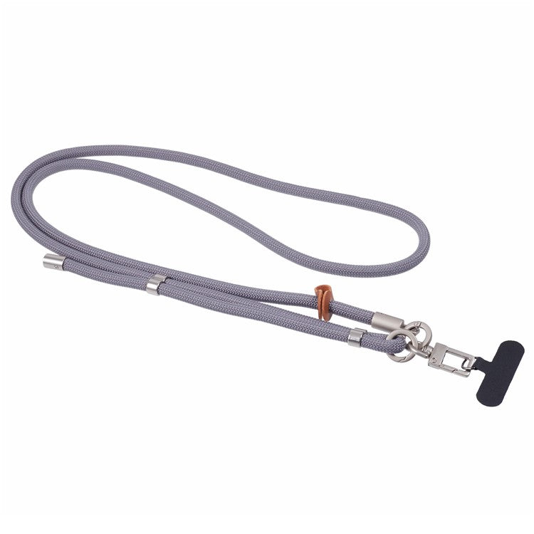 Crossbody Phone Lanyard Adjustable Silver Buckle Nylon Phone Strap with Tether Tab, Total Length: 140cm - Style K