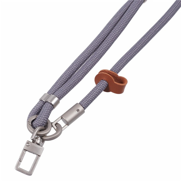 Crossbody Phone Lanyard Adjustable Silver Buckle Nylon Phone Strap with Tether Tab, Total Length: 140cm - Style K