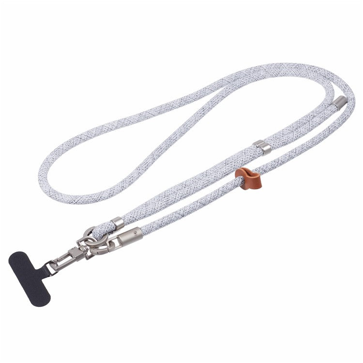 Crossbody Phone Lanyard Adjustable Silver Buckle Nylon Phone Strap with Tether Tab, Total Length: 140cm - Style L