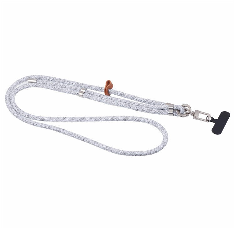 Crossbody Phone Lanyard Adjustable Silver Buckle Nylon Phone Strap with Tether Tab, Total Length: 140cm - Style L