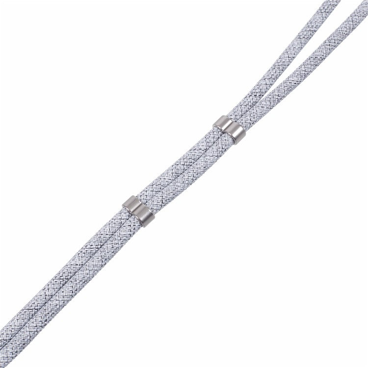 Crossbody Phone Lanyard Adjustable Silver Buckle Nylon Phone Strap with Tether Tab, Total Length: 140cm - Style L