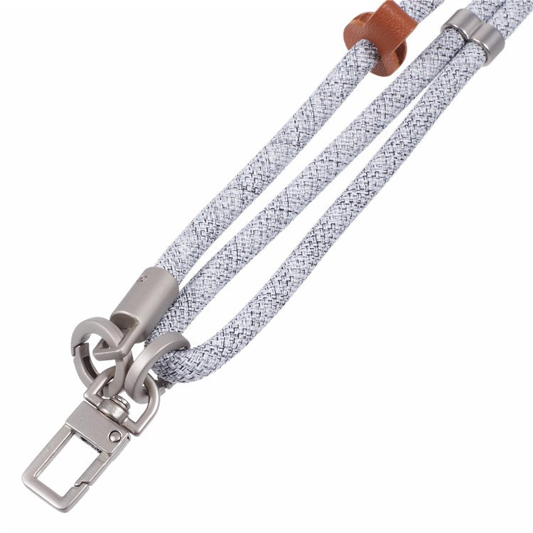 Crossbody Phone Lanyard Adjustable Silver Buckle Nylon Phone Strap with Tether Tab, Total Length: 140cm - Style L