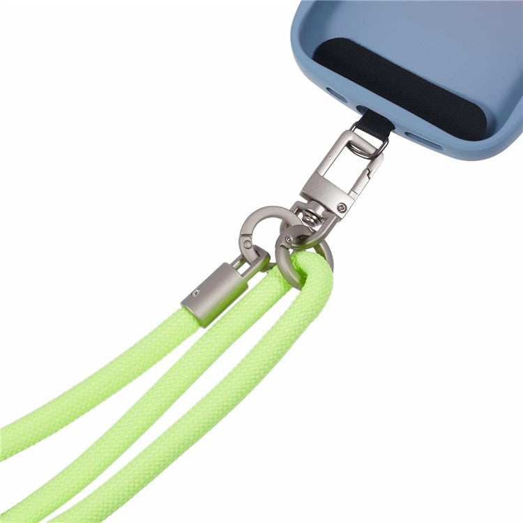 Crossbody Phone Lanyard Adjustable Silver Buckle Nylon Phone Strap with Tether Tab, Total Length: 140cm - Style M