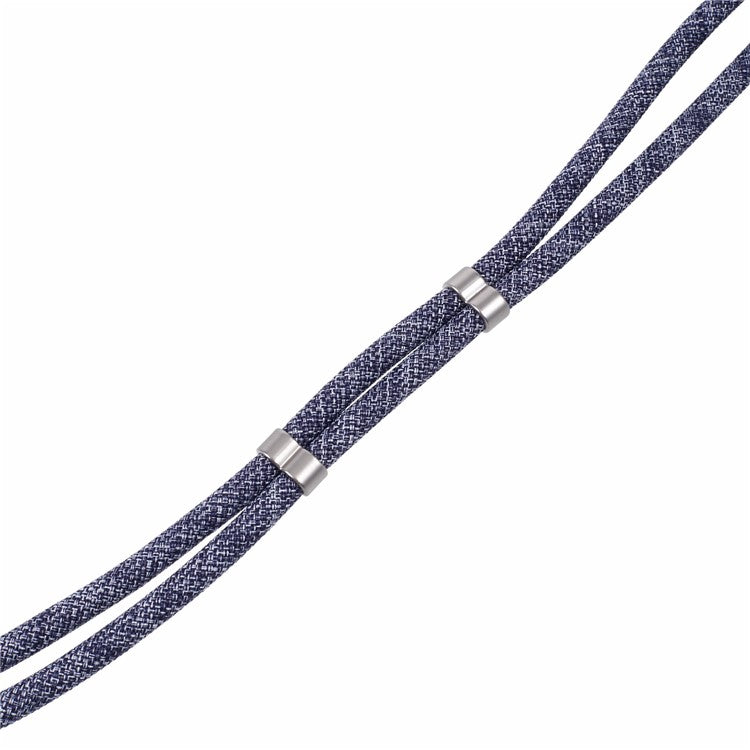 Crossbody Phone Lanyard Adjustable Silver Buckle Nylon Phone Strap with Tether Tab, Total Length: 140cm - Style O