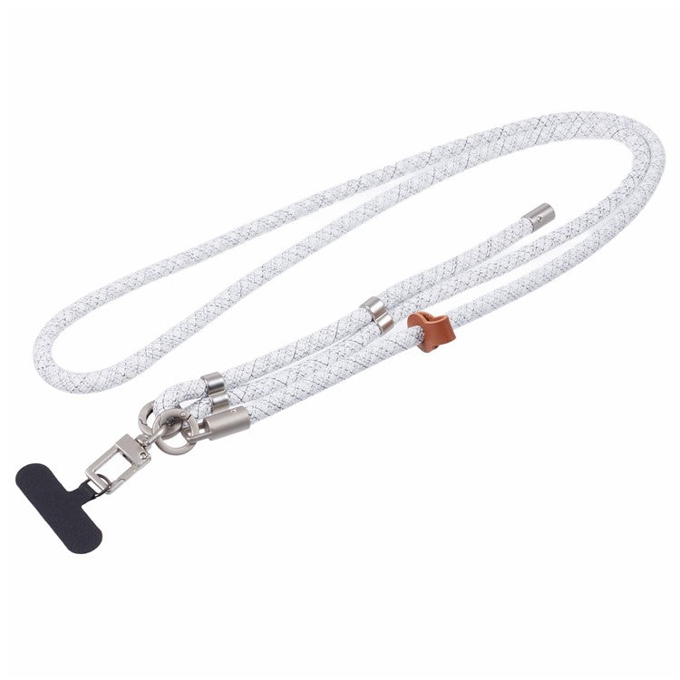 Crossbody Phone Lanyard Adjustable Silver Buckle Nylon Phone Strap with Tether Tab, Total Length: 140cm - Style Q