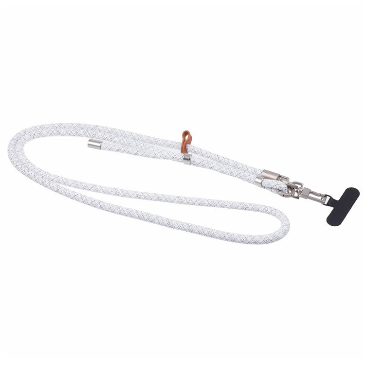 Crossbody Phone Lanyard Adjustable Silver Buckle Nylon Phone Strap with Tether Tab, Total Length: 140cm - Style Q