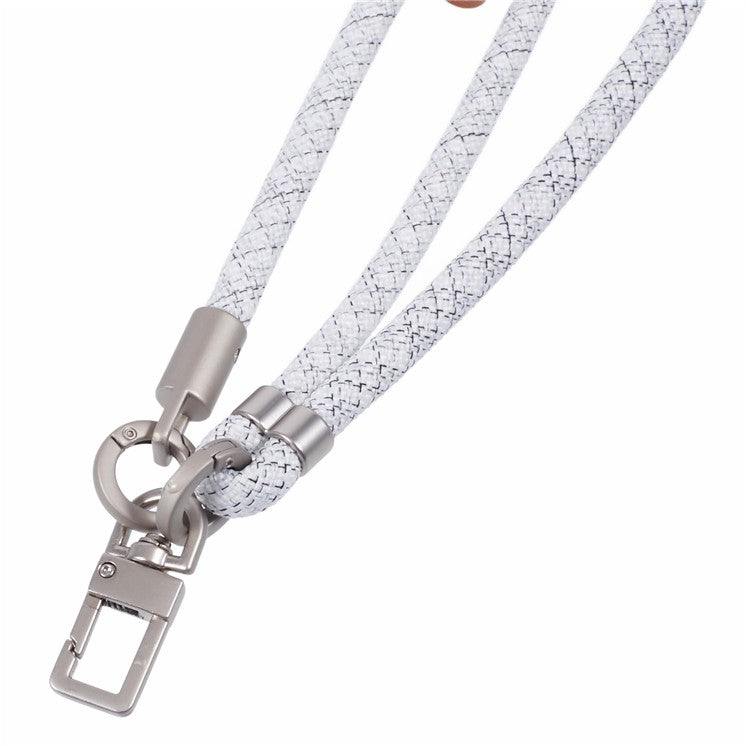 Crossbody Phone Lanyard Adjustable Silver Buckle Nylon Phone Strap with Tether Tab, Total Length: 140cm - Style Q