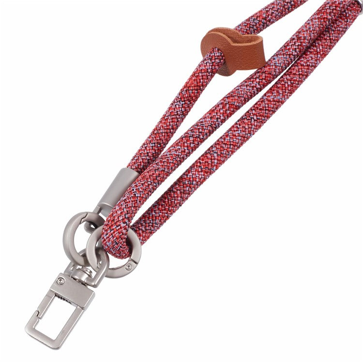 Crossbody Phone Lanyard Adjustable Silver Buckle Nylon Phone Strap with Tether Tab, Total Length: 140cm - Style R