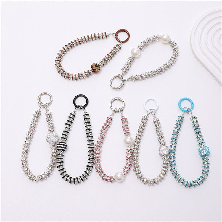 Rhinestone Decor Phone Charm Lanyard Stylish Anti-Lost Cell Phone Case Strap - K2110