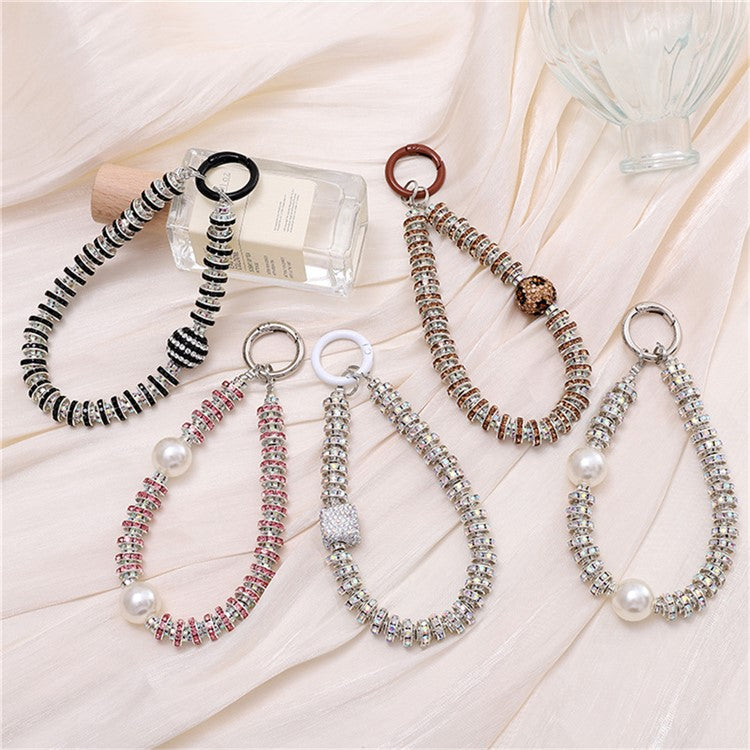 Rhinestone Decor Phone Charm Lanyard Stylish Anti-Lost Cell Phone Case Strap - K2110