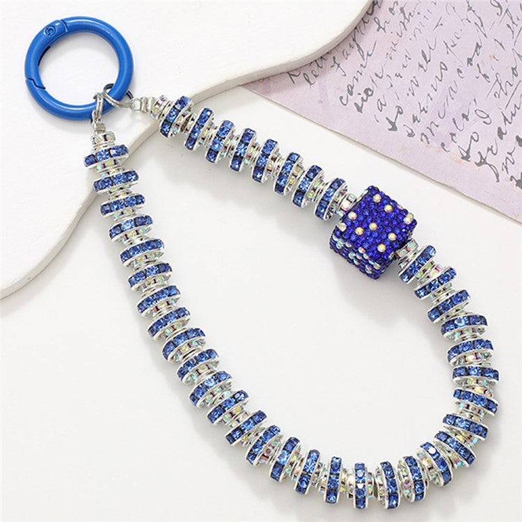 Rhinestone Decor Phone Charm Lanyard Stylish Anti-Lost Cell Phone Case Strap - K2439