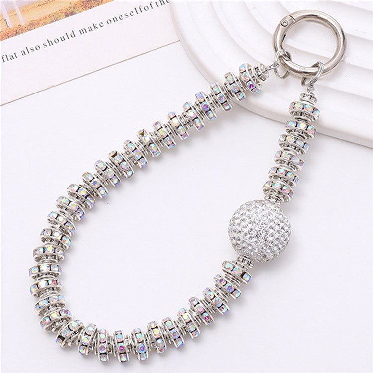 Rhinestone Decor Phone Charm Lanyard Stylish Anti-Lost Cell Phone Case Strap - K2116