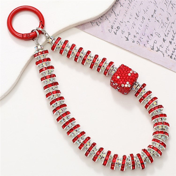 Rhinestone Decor Phone Charm Lanyard Stylish Anti-Lost Cell Phone Case Strap - K2437