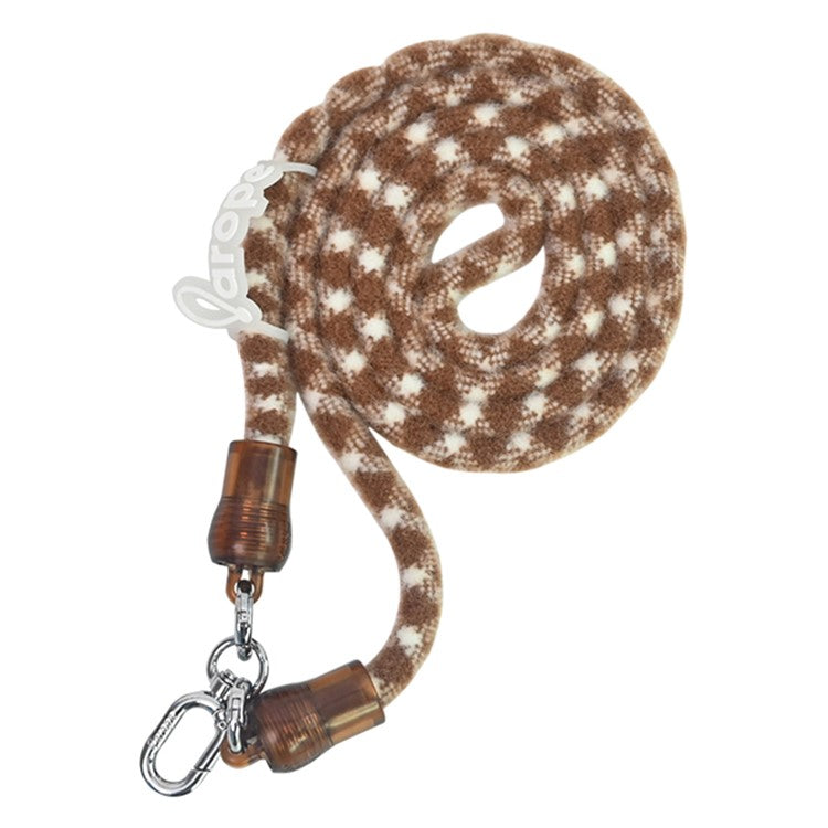 AROPE 120cm Polyester Phone Lanyard Crossbody Strap with Phone Tether Tab , Winter / Autumn Style - Dark Brown