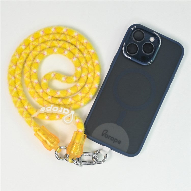 AROPE 120cm Polyester Phone Lanyard Crossbody Strap with Phone Tether Tab , Winter / Autumn Style - Yellow