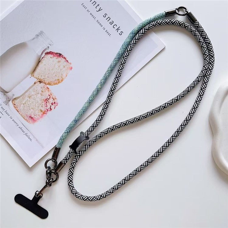 150cm 2 in 1 Long Short Lanyard Phone Crossbody Strap with Tether Tab, Diameter: 8mm - Style R