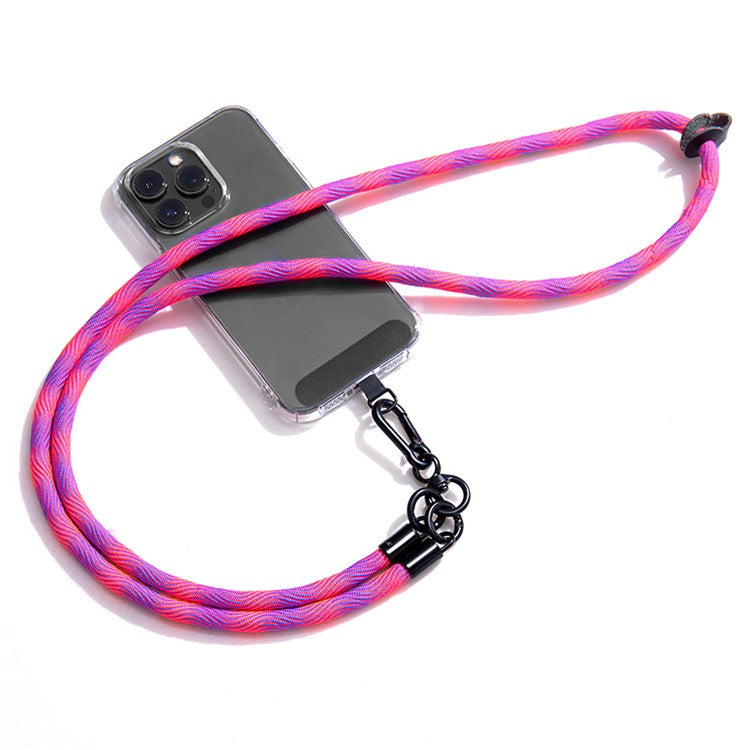 Phone Lanyard Neck / Wrist Strap Multifunctional Anti-Drop Cell Phone Rope with Detachable Metal Buckle - Pink Purple / 120cm