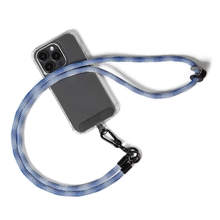 Phone Lanyard Neck  /  Wrist Strap Multifunctional Anti-Drop Cell Phone Rope with Detachable Metal Buckle - White Blue / 120cm