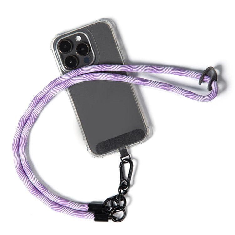 Phone Lanyard Neck  /  Wrist Strap Multifunctional Anti-Drop Cell Phone Rope with Detachable Metal Buckle - White Purple / 85cm