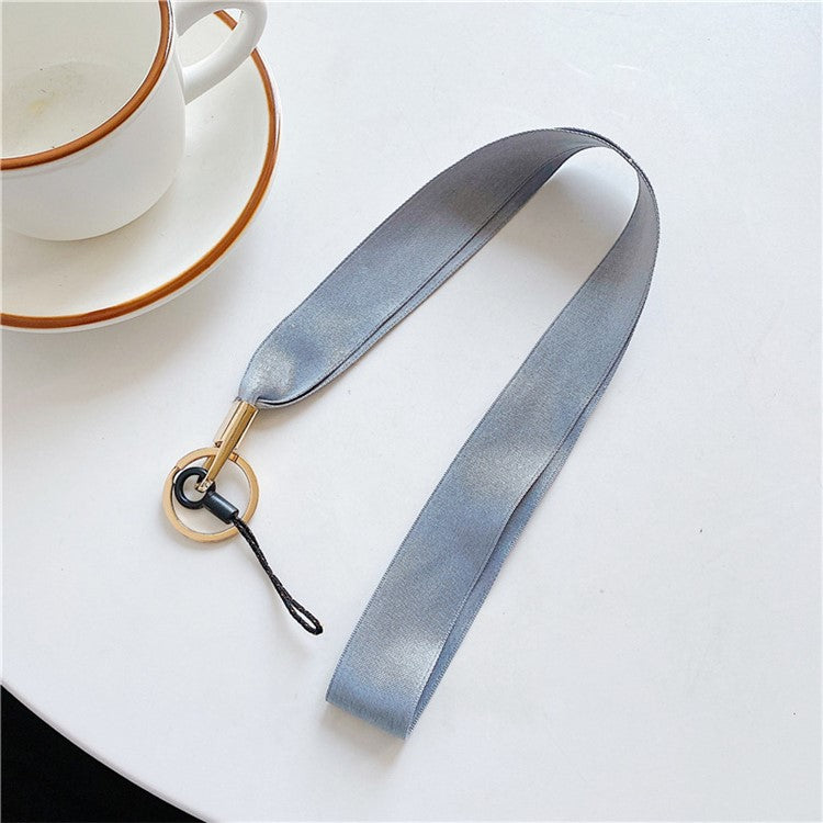 Cell Phone Lanyard Keychain Lanyard Neck Strap Nurse Lanyard for Phone Case and Keys - Silk Ribbon / Blue