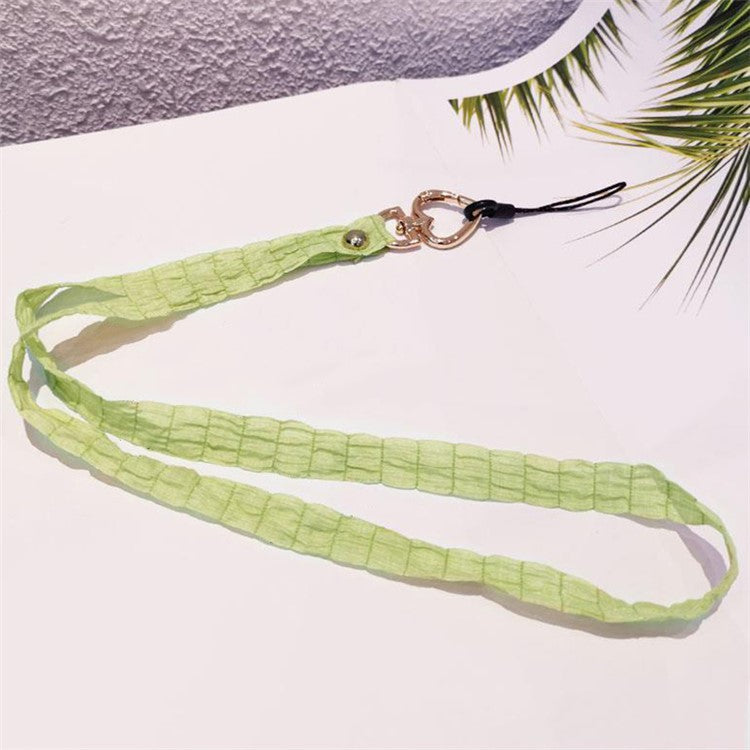 Detachable Phone Lanyard Neck Strap ID Card Holder Heart Shape Buckle Strap Rope - Green