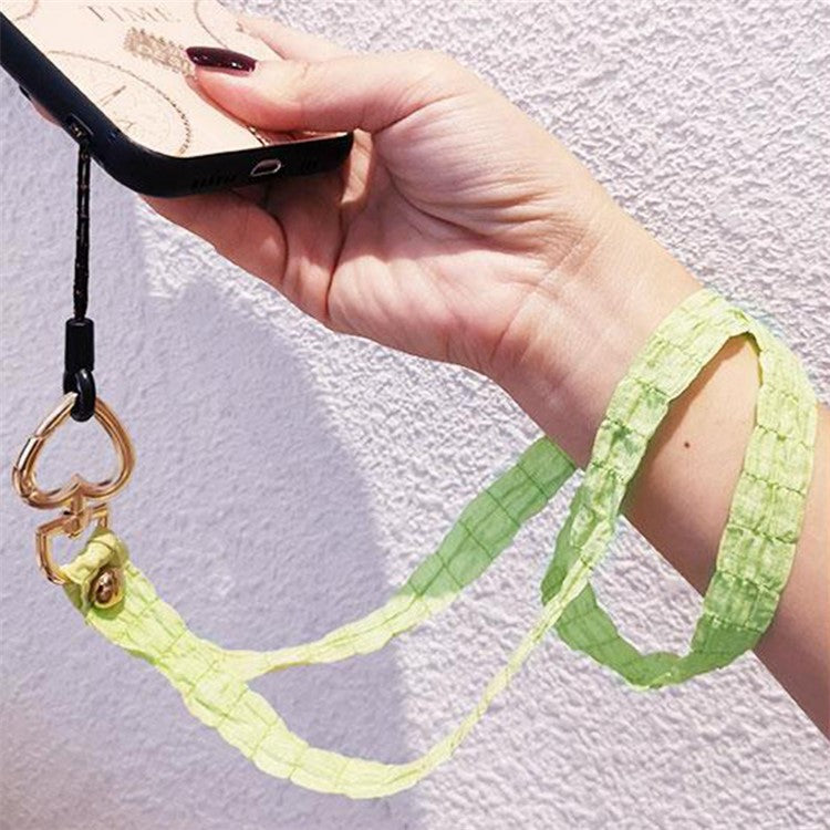 Detachable Phone Lanyard Neck Strap ID Card Holder Heart Shape Buckle Strap Rope - Green