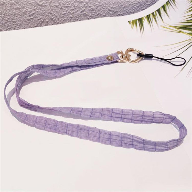 Detachable Phone Lanyard Neck Strap ID Card Holder Heart Shape Buckle Strap Rope - Light Purple