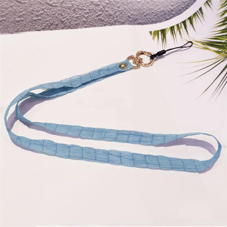 Detachable Phone Lanyard Neck Strap ID Card Holder Heart Shape Buckle Strap Rope - Sky Blue