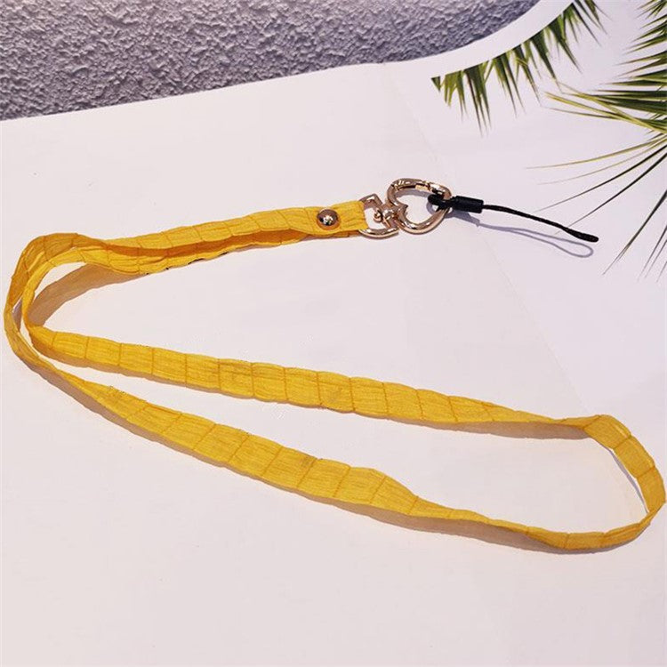 Detachable Phone Lanyard Neck Strap ID Card Holder Heart Shape Buckle Strap Rope - Yellow