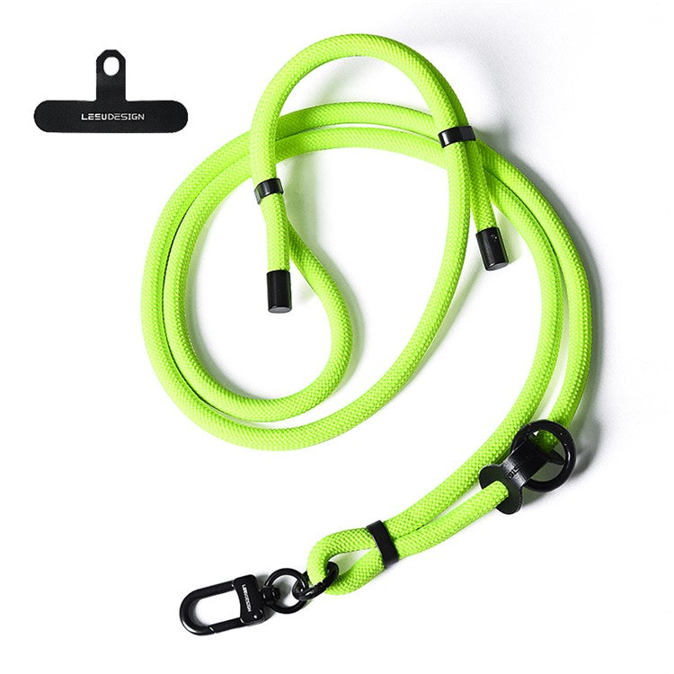 160cm Cell Phone Lanyard Crossbody Phone Neck Shoulder Strap Adjustable Polyester Rope with Patch - Solid Light Green