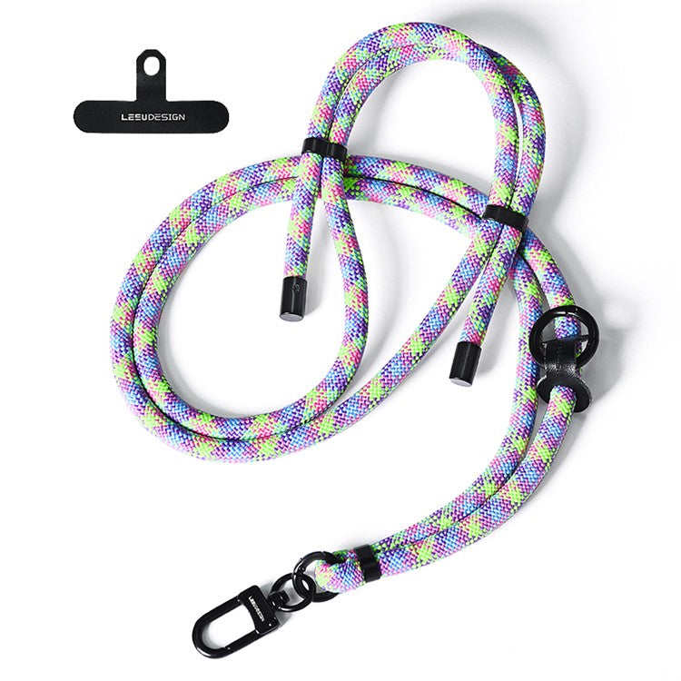 160cm Cell Phone Lanyard Crossbody Phone Neck Shoulder Strap Adjustable Polyester Rope with Patch - Colorful