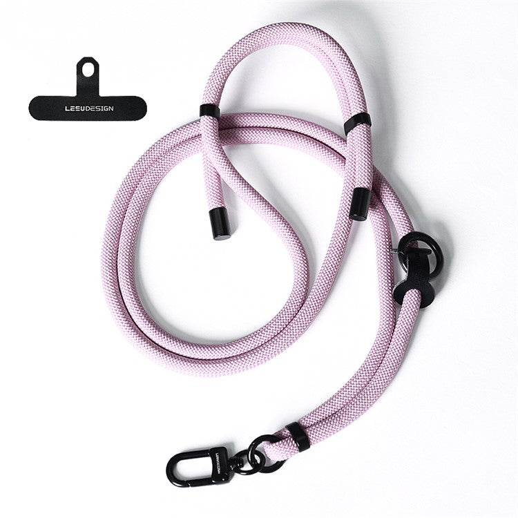 160cm Cell Phone Lanyard Crossbody Phone Neck Shoulder Strap Adjustable Polyester Rope with Patch - Solid Light Purple