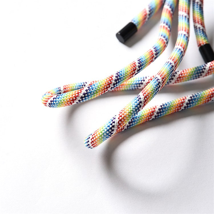 160cm Cell Phone Lanyard Crossbody Phone Neck Shoulder Strap Adjustable Polyester Rope with Patch - Rainbow