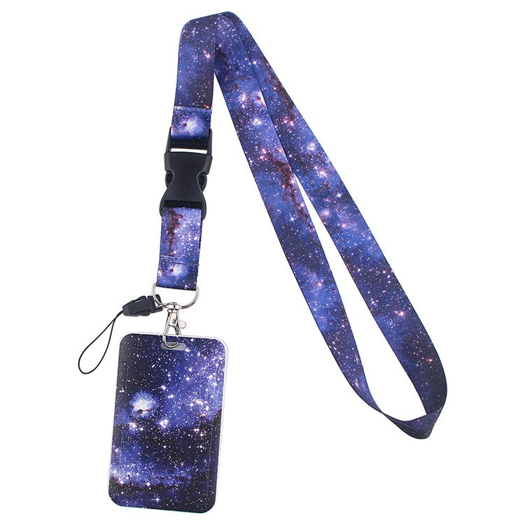 Starry Sky Series Neck Lanyard with ID Badge Holder Keychains Cell Phone Strap for School Office - AL827-11