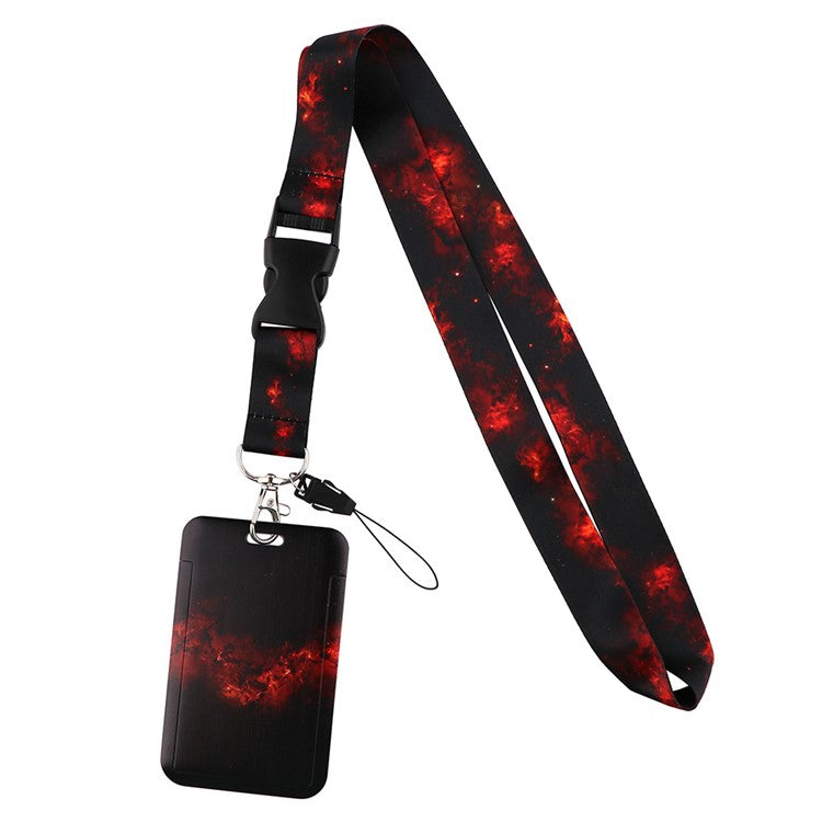 Starry Sky Series Neck Lanyard with ID Badge Holder Keychains Cell Phone Strap for School Office - AL827-1