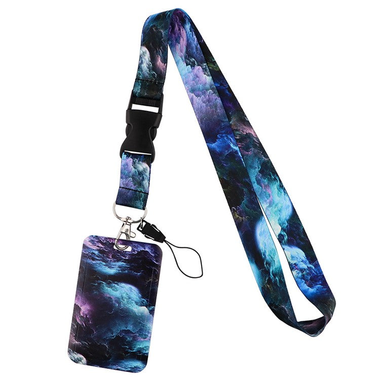 Starry Sky Series Neck Lanyard with ID Badge Holder Keychains Cell Phone Strap for School Office - AL827-2