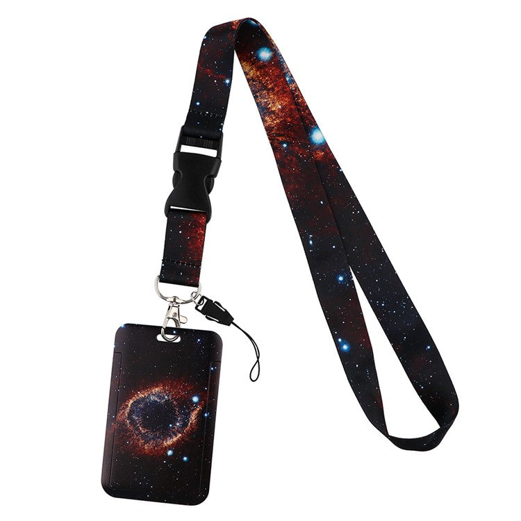 Starry Sky Series Neck Lanyard with ID Badge Holder Keychains Cell Phone Strap for School Office - AL827-3